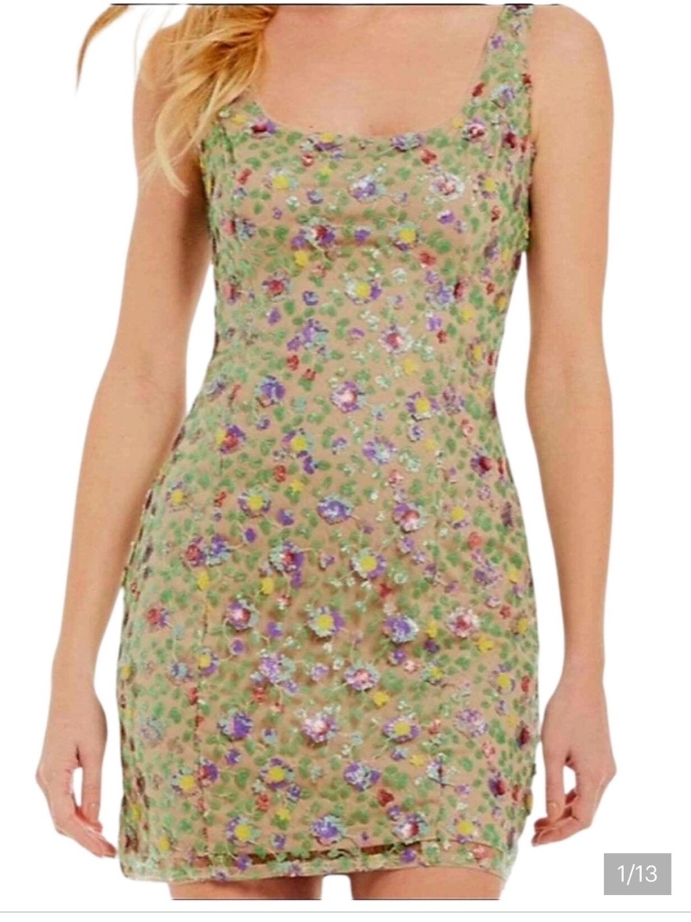 NWT Gianni Bini Nautical
Gardens Libby Sequin Floral
Mini Dress 10